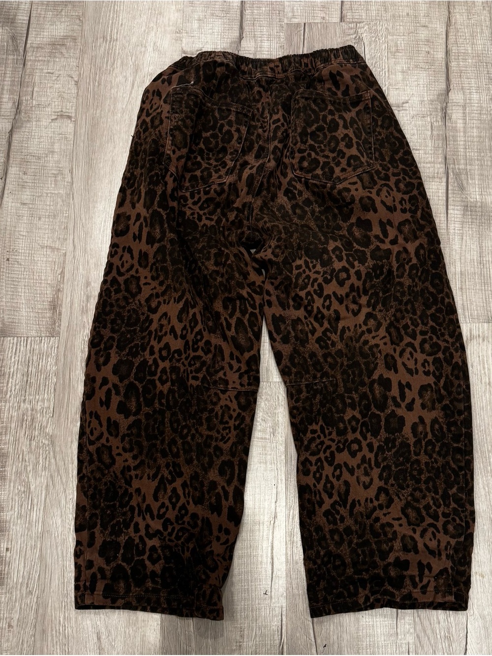 Grapnet Women's Barrel Brown Leopard Print Ankle Length Jeans